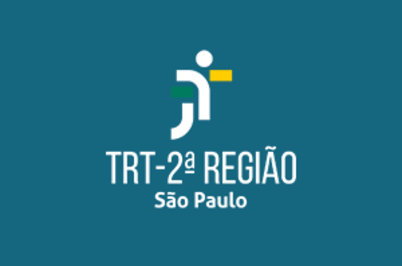 Imagem da notícia Logo branco da JT com a inscrição "TRT da 2ª Região" e abaixo "São Paulo" em fundo azul médio