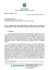Relatório das ações desenvolvidas - exercício de 2022, no formato PDF, tamanho 365 kb