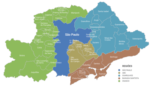 Mapa da Jurisdição de São Paulo