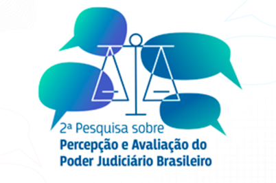 Imagem da notícia Imagem oficial da pesquisa, com balões símbolo de falas na cor azul e o nome da pesquisa, tudo em fundo branco