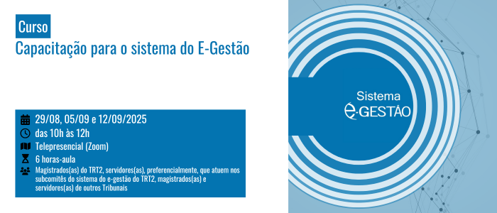 Notícia: Curso: Capacitação para o sistema do E-Gestão