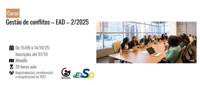 Notícia: Curso: Gestão de conflitos – EAD – 2/2025
