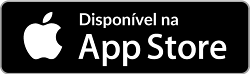 Selo de disponível na App Store, com ícone de maçã morida.