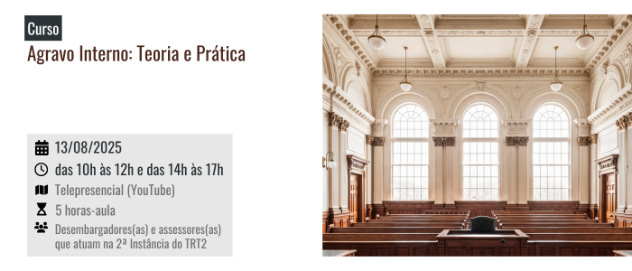 Notícia: Curso: Agravo Interno: Teoria e Prática