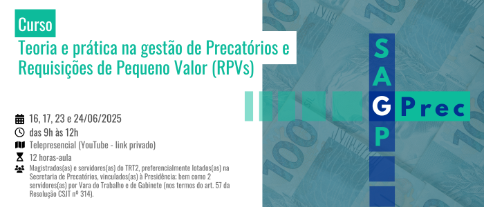 Notícia: Curso: Teoria e prática na gestão de Precatórios e RPVs